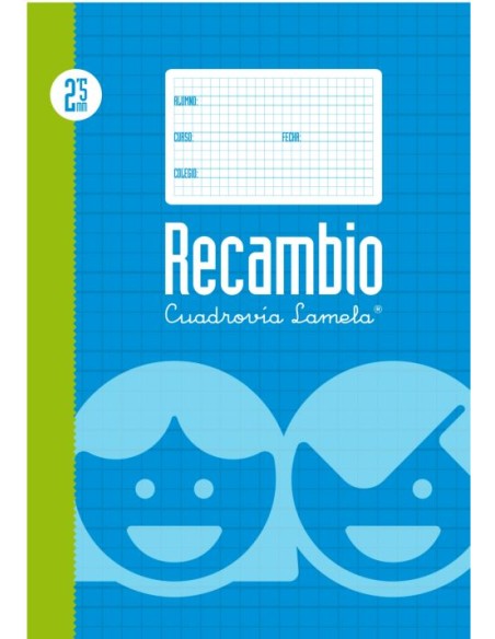 RECAMBIO Fº 100H 70G CUADROVIA 25MM 4 ANILLAS